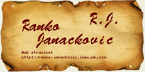 Ranko Janaćković vizit kartica